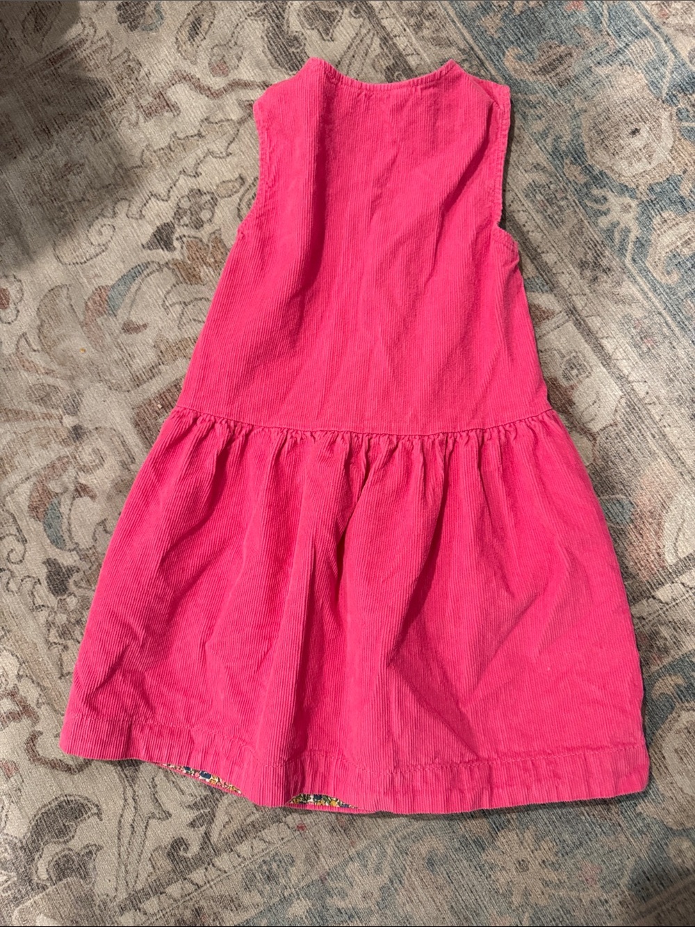 Mini Boden Hot Pink Corduroy Button-Front Dress - Picture 6 of 6